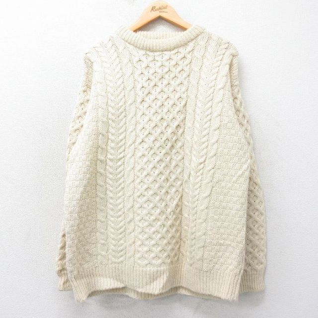 アイルランド製 aran crafts ロールネック フィッシャーマン ウール 