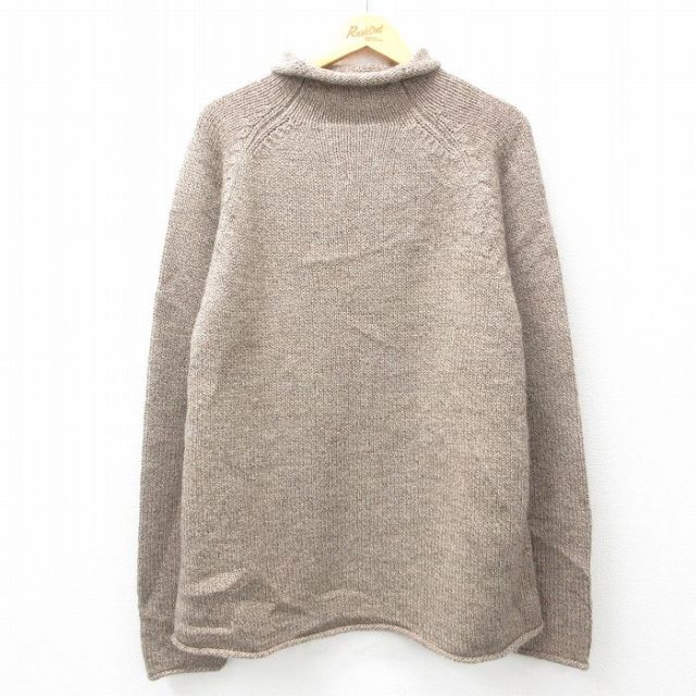 XL★古着 ジェイクルー J.CREW 長袖 セーター メンズ 00年代 00s 無地 ウール タートルネック ハイネック 茶他 ブラウン 25feb03 中古 ニット トップス