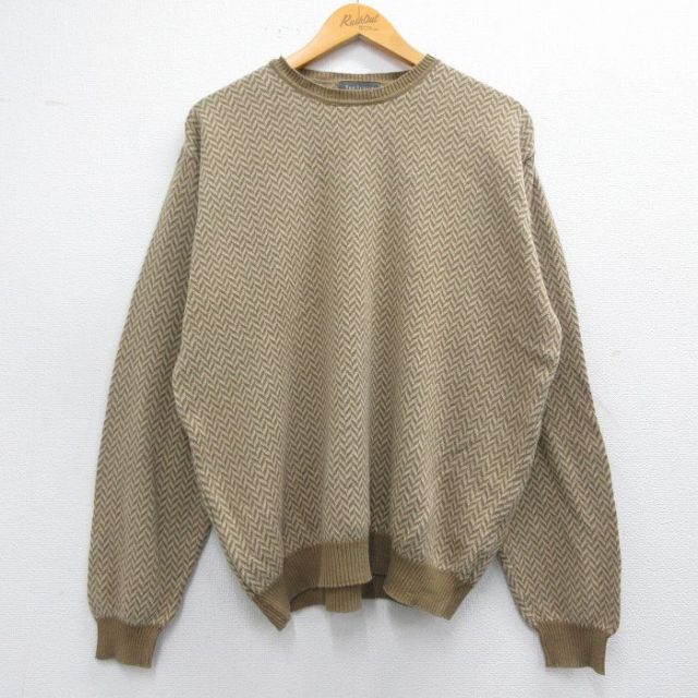 L★古着 バンヒューセン 長袖 セーター メンズ クルーネック 茶他 ブラウン 25feb08 中古 ニット トップス