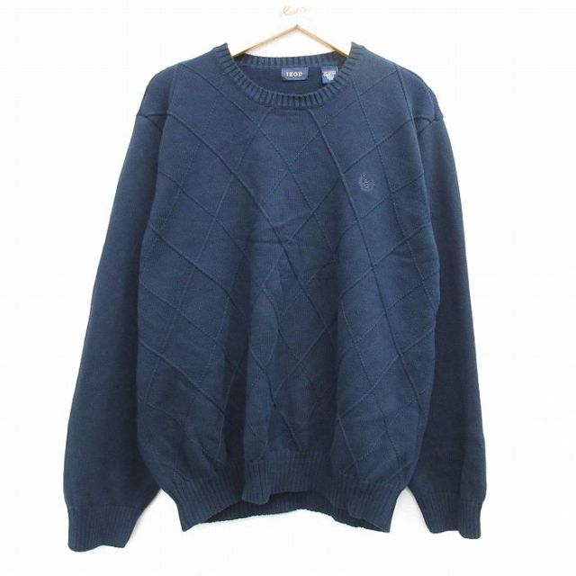 IZOD 長袖セーター ネイビー XL | 古着