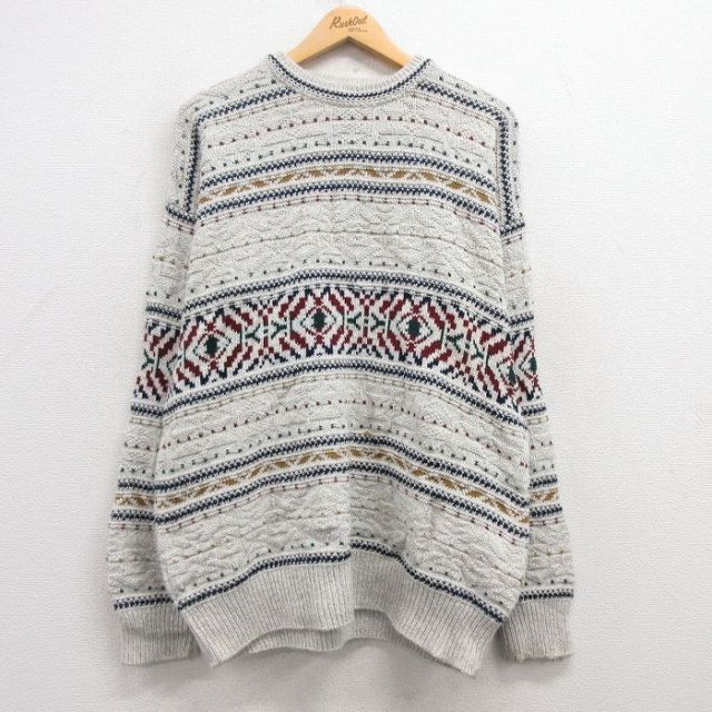 【50%OFF】バンヒューセン 90s 長袖セーター グレー L | 古着