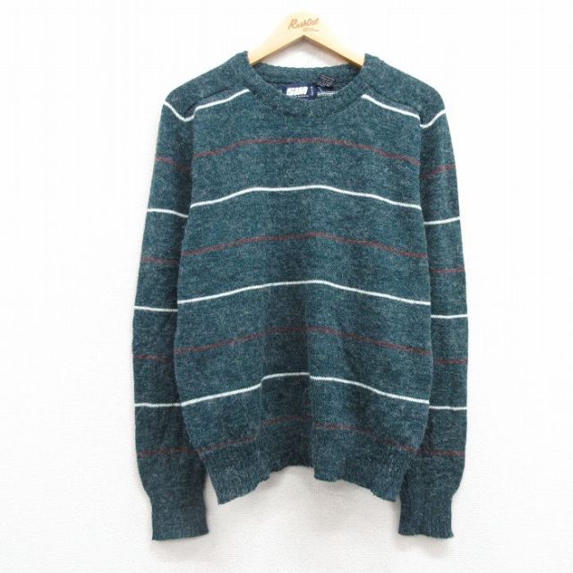 【50%OFF】90s 長袖セーター ブルーグリーン L | 古着