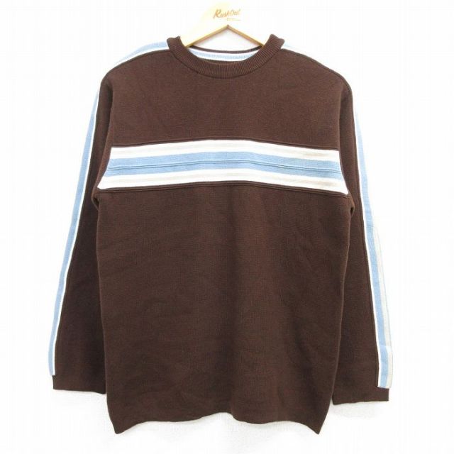 【50%OFF】M★古着 アリゾナジーンズ 長袖 セーター メンズ 00年代 00s クルーネック 茶他 ブラウン 25mar01 中古 ニット トップス
