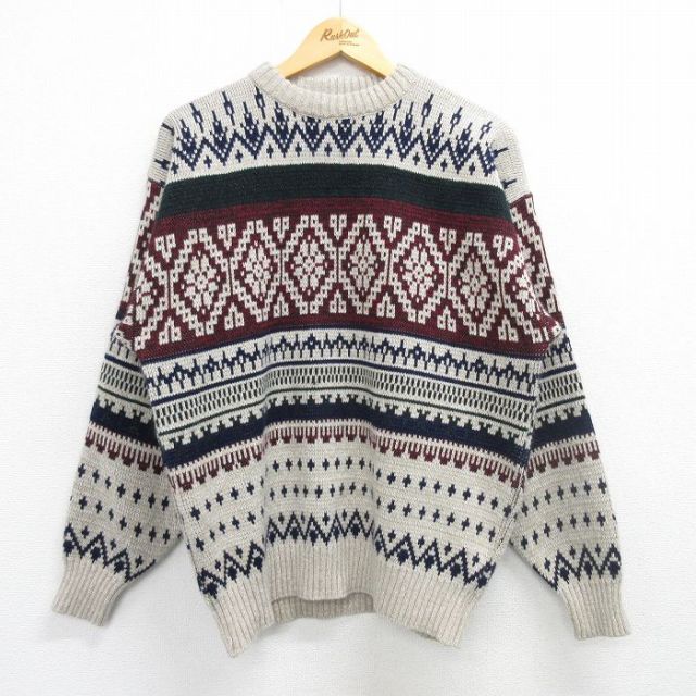 【50%OFF】00s 長袖セーター カーキ L | 古着