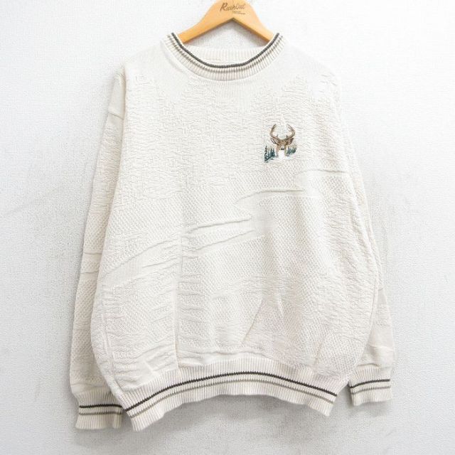 90s 長袖セーター シカ 生成り XL | 古着