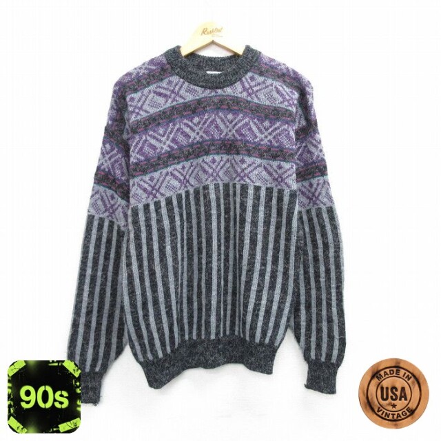 90s 長袖セーター グレー M | 古着