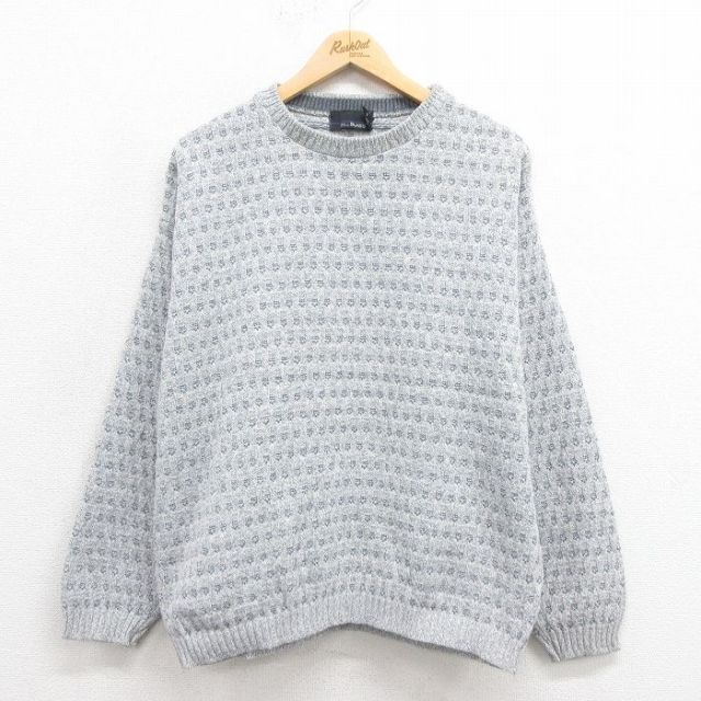 【50%OFF】90s 長袖セーター 手織り グレー L | 古着