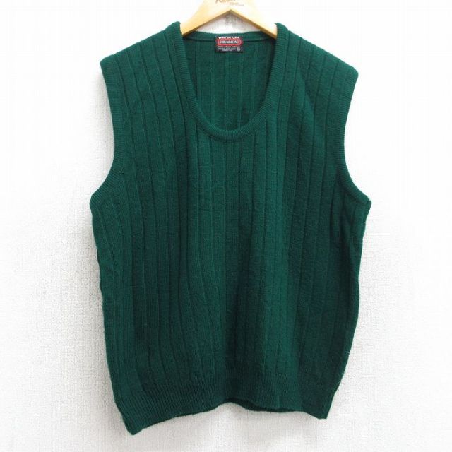古着通販 M☆古着 ニット ベスト メンズ 80年代 80s アクリル クルー 古着通販 M☆古着 ニット ベスト メンズ 80年代 80s アクリル クルー