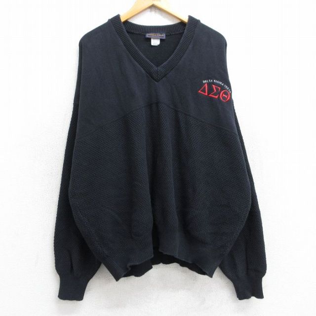 90s 長袖セーター デルタシグマシータ ネイビー XL | 古着