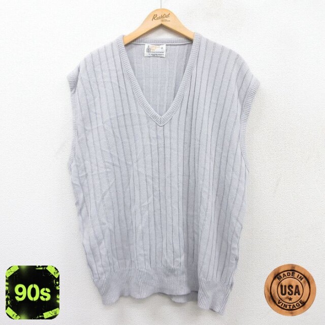 ロンドンフォグ 90s ニットベスト グレー XL | 古着