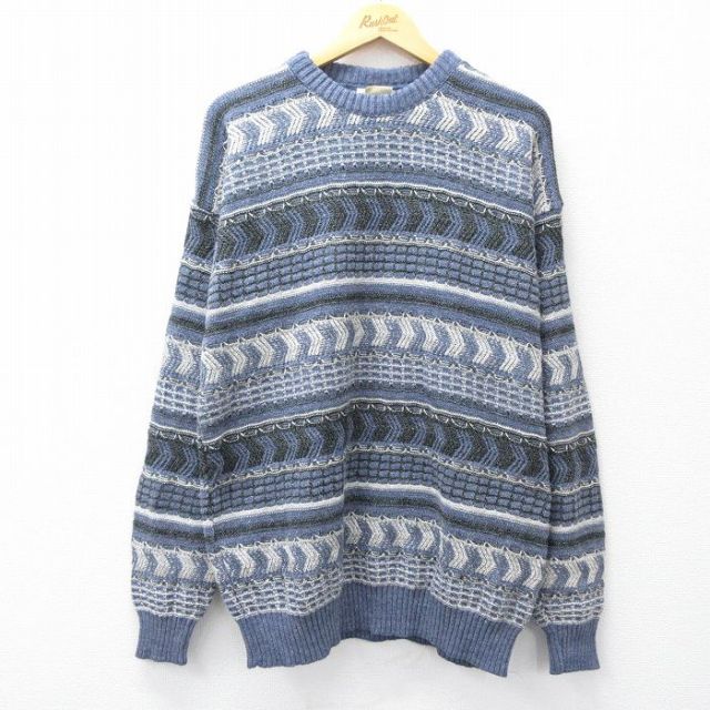 90s セントジョーンズベイ クルーネックニット セーター Lサイズ 古着