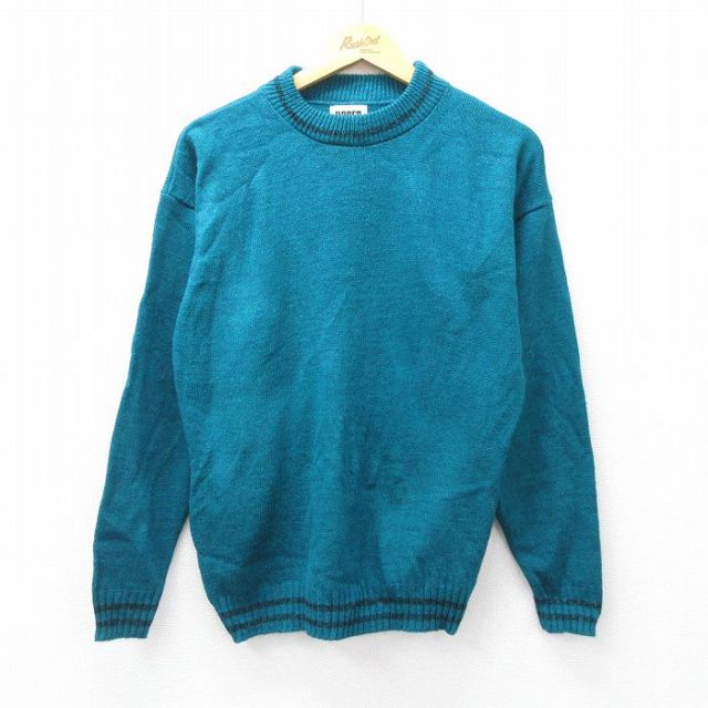 ニット 90s 長袖セーター ブルー M | 古着