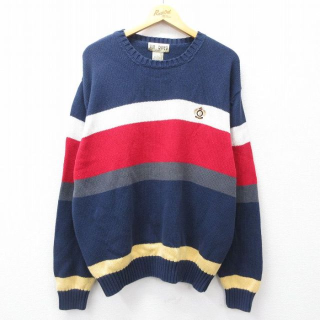 長袖セーター ネイビー XL | 古着