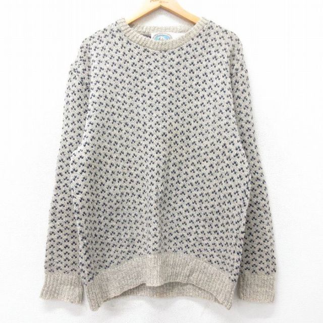 【50%OFF】90s 長袖セーター バーズアイ グレー L | 古着