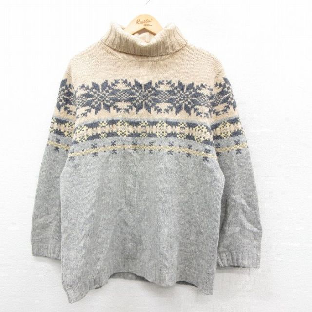 【50%OFF】ギャップ 00s 長袖セーター 雪柄 グレー L | 古着