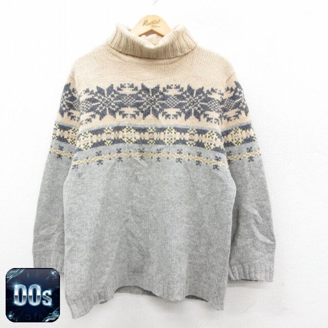 【50%OFF】ギャップ 00s 長袖セーター 雪柄 グレー L | 古着