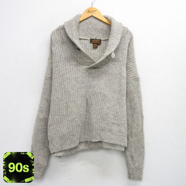 【50%OFF】エディーバウアー 90s ショールカラーセーター グレー XL | 古着
