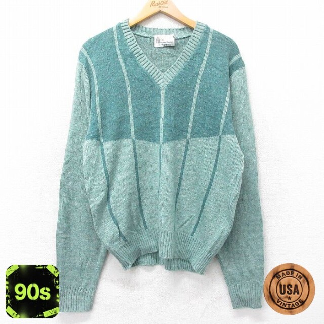 ロンドンフォグ 90s 長袖セーター グリーン M | 古着