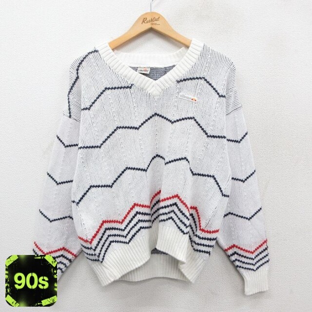 【50%OFF】エレッセ 90s 長袖セーター ホワイト M | 古着