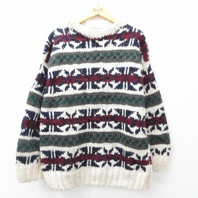 【50%OFF】長袖セーター ホワイト L | 古着
