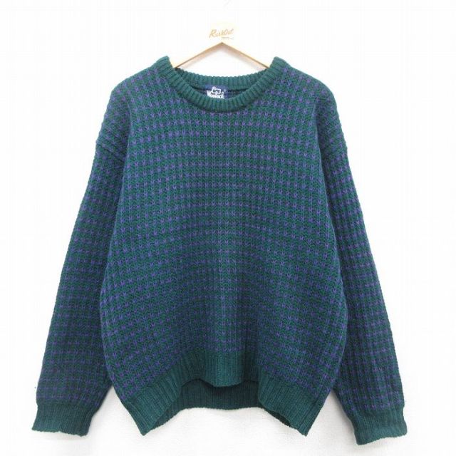 【50%OFF】ウールリッチ 90s 長袖セーター バーズアイ グリーン L | 古着