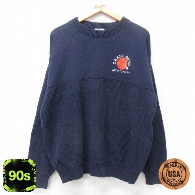 リー 90s 長袖セーター バスケットボール ネイビー XL | 古着