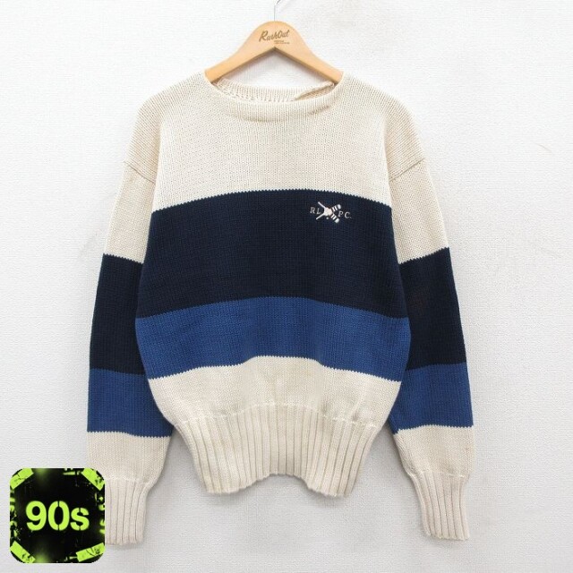 ラルフローレン 90s セーター ワンポイント ネイビー L | 古着
