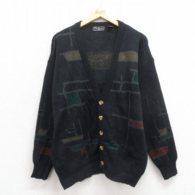 L★古着 長袖 ニット カーディナル メンズ 90年代 90s 黒 ブラック 25oct25 中古 トップス