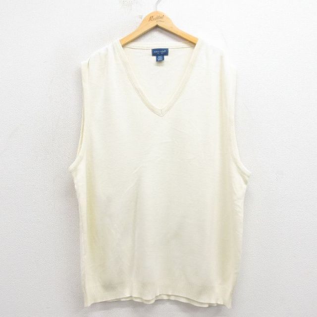 タウンクラフト 90s ニットベスト ホワイト XL | 古着