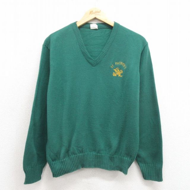 【50%OFF】ファイティングアイリッシュ 80s 長袖セーター グリーン L | 古着
