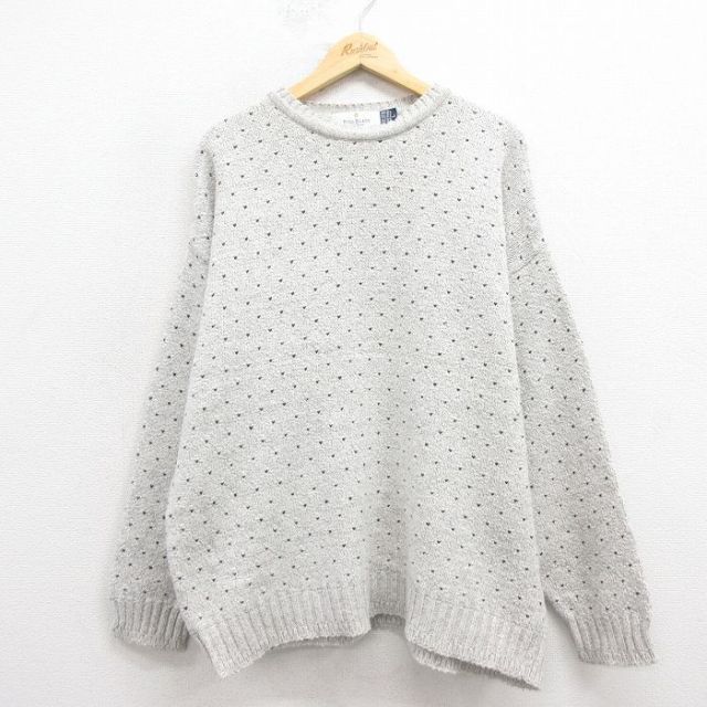 90s 長袖セーター 手織り グレー XL | 古着