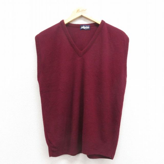 【50%OFF】80s ニットベスト エンジ L | 古着
