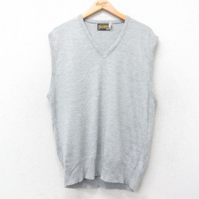 【50%OFF】シアーズ 80s ニットベスト グレー L | 古着