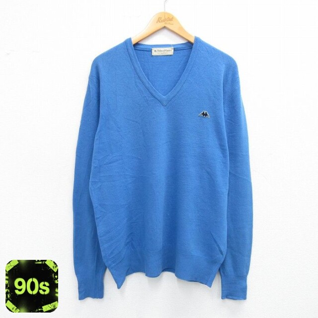 カッパ 90s 長袖セーター ネイビー L | 古着