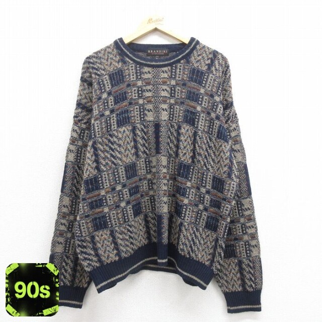 90s 長袖セーター ネイビー XL | 古着
