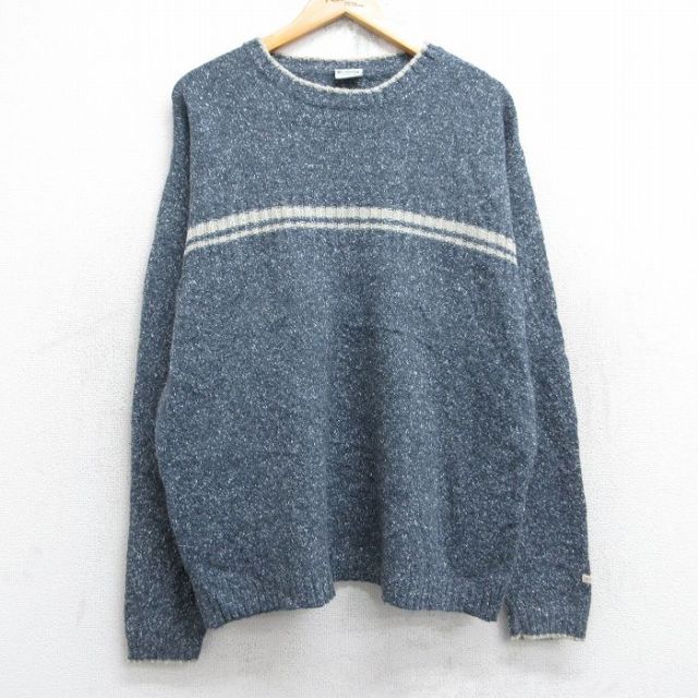 L★古着 コロンビア COLUMBIA 長袖 セーター メンズ 00年代 00s クルーネック グレー 霜降り他 25nov04 中古 ニット トップス