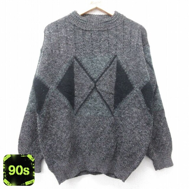 【50%OFF】ケニントン 90s 長袖セーター モックネック グレー M | 古着