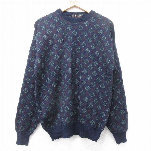 90s 長袖セーター ネイビー M | 古着