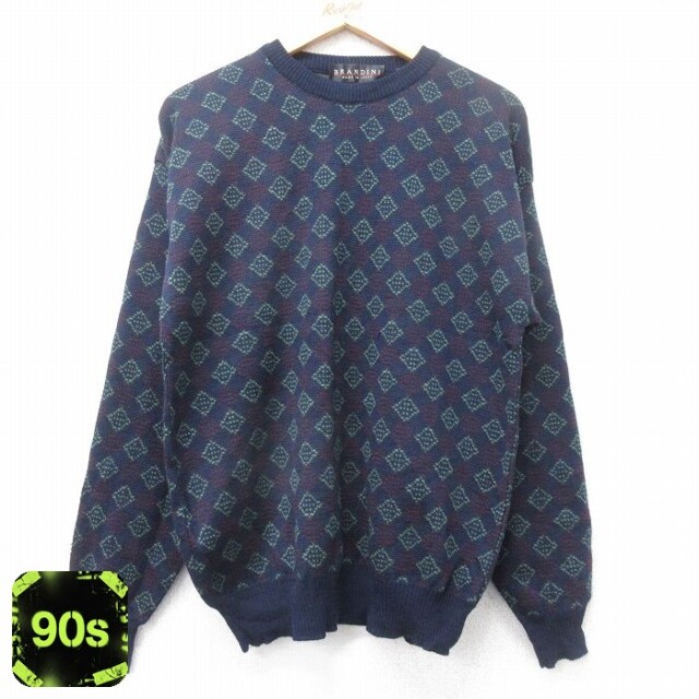 90s 長袖セーター ネイビー M | 古着