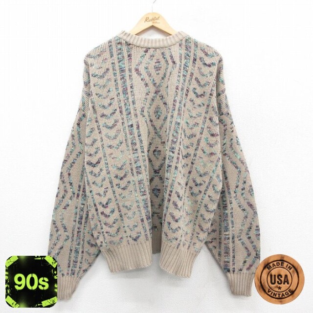 90s 長袖セーター カーキ XL | 古着