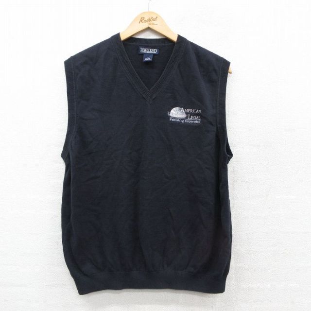 【50%OFF】ランズエンド 00s ニットベスト AMERICAN LEGAL ネイビー L | 古着