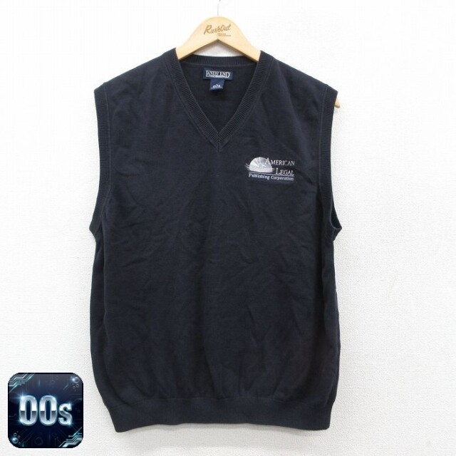 ランズエンド 00s ニットベスト AMERICAN LEGAL ネイビー L | 古着