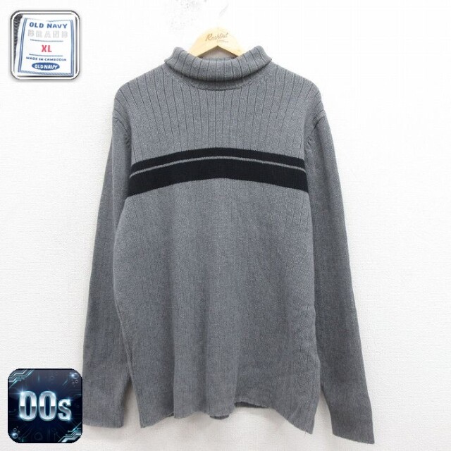 【50%OFF】オールドネイビー 00s 長袖セーター タートルネック グレー XL | 古着