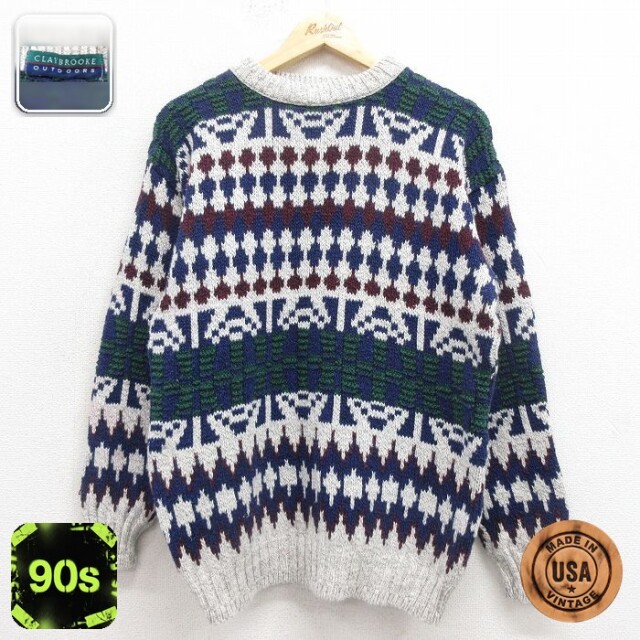 90s 長袖セーター ネイビー M | 古着