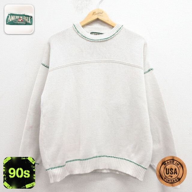 【50%OFF】アメリカンイーグル 90s 長袖セーター ホワイト L | 古着