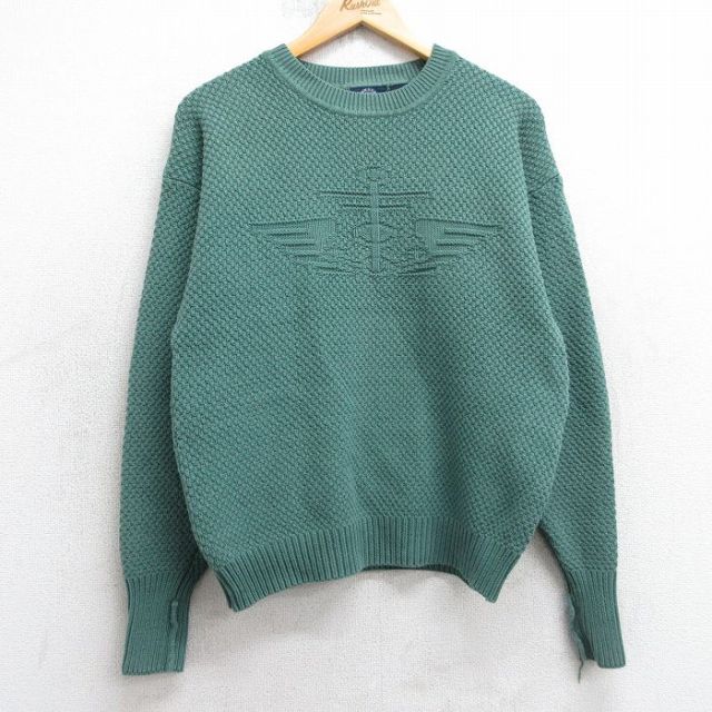 ドッカーズ 90s 長袖セーター ビッグロゴ グリーン M | 古着
