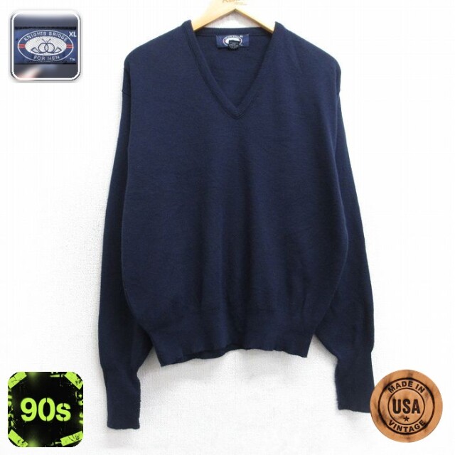 90s 長袖セーター ネイビー L | 古着