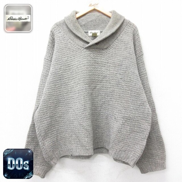 【50%OFF】エディーバウアー 00s ショールカラーセーター グレー XL | 古着