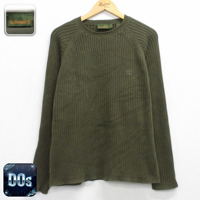 【50%OFF】ティンバーランド 00s 長袖セーター ワンポイントロゴ グリーン L | 古着