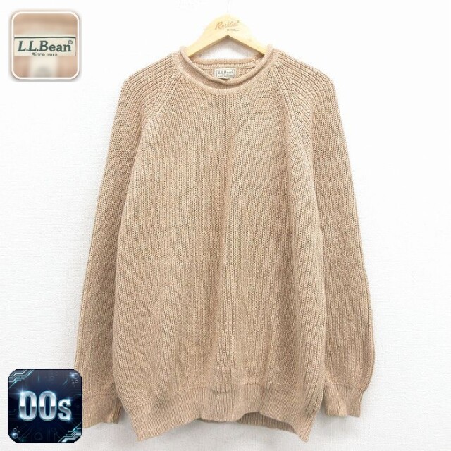 【50%OFF】エルエルビーン 00s ラグランセーター モックネック ベージュ XL | 古着